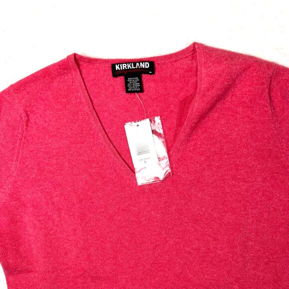 Kirkland Signature 100% Cashmere Sweater Womens Medium Pink Classic Career NEW - Picture 3 of 5